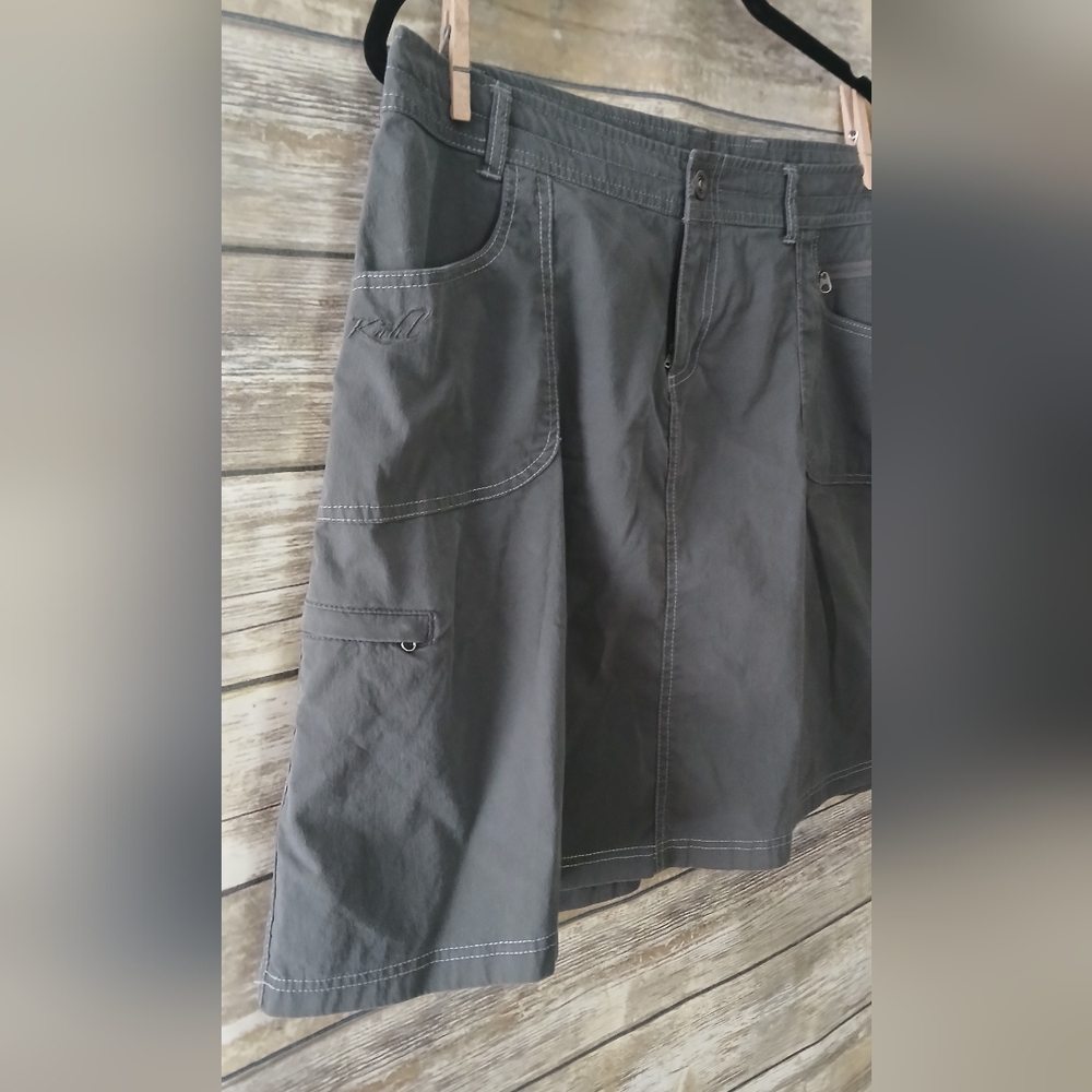 Kuhl Light Charcoal Utility Skirt, Pockets, 16S